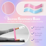 Pilates Ring Circle Set 10 pcs Pilates Equipment Accessories for Home Workouts 9.8” Pilates Ball 12” Magic Circle Yoga Ring and Resistance Bands for Women Pilates Ring and Ball Set Gift (Pink)