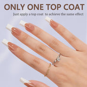 Misssix French Gel Nail Tips, 240Pcs French Tip Press on Nails Long Square Brown, No Need to File 3 in 1 Tips Pre-lasting, Fake Nails for Nail Art DIY 15 Sizes