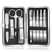 MORGLES Tweezers Set, Professional Nail Clippers and Tweezer Kit for Women and Men with Leather Travel Case, 9 Pack
