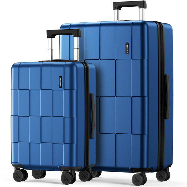 SHOWKOO Luggage Sets 3 Piece Hardside Expandable Lightweight PC Suitcase Sets with Double Spinner Wheels TSA Lock, Sea Blue