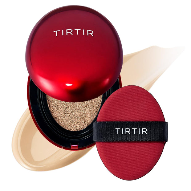 TIRTIR Mask Fit Red Cushion Foundation | Full coverage, Weightless, Skin fit, Satin Glow Finish, Korean Makeup, beauty, Tattoo cover up, Buildable (#29N Natural Beige, 0.63 Fl Oz)