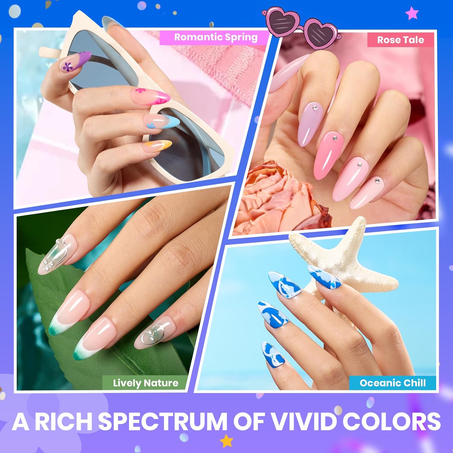 Beetles Gel Nail Polish Set,119 PCS 100 Colors Gel Polish Kit Base Glossy Matte Glitter Top Coat Neon Glitter Pearl Cat Eye White Red Pink Nude Nails Gift for Women Beetles Infinite Styles 100 Colors