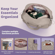 Quilted Puffer Duffle Bag for Women, Gym Bag Women, Ultra Lightweight Weekender Bags for Travel, Brown TILYMOL