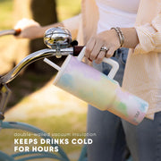 Simple Modern 40 oz Trek Tumbler with Handle and Straw Lid | Cup Holder Friendly Insulated Stainless Steel Travel Mug | Blue Dune