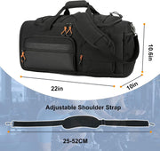 SeaRock Gym Bag for Men & Women, 40L Sports Travel Duffel Bag with Shoe Compartment, 3-In-1 Water Resistant Carry On Weekender Bag for Airplane, Workout Overnight Backpack for Travel, Black