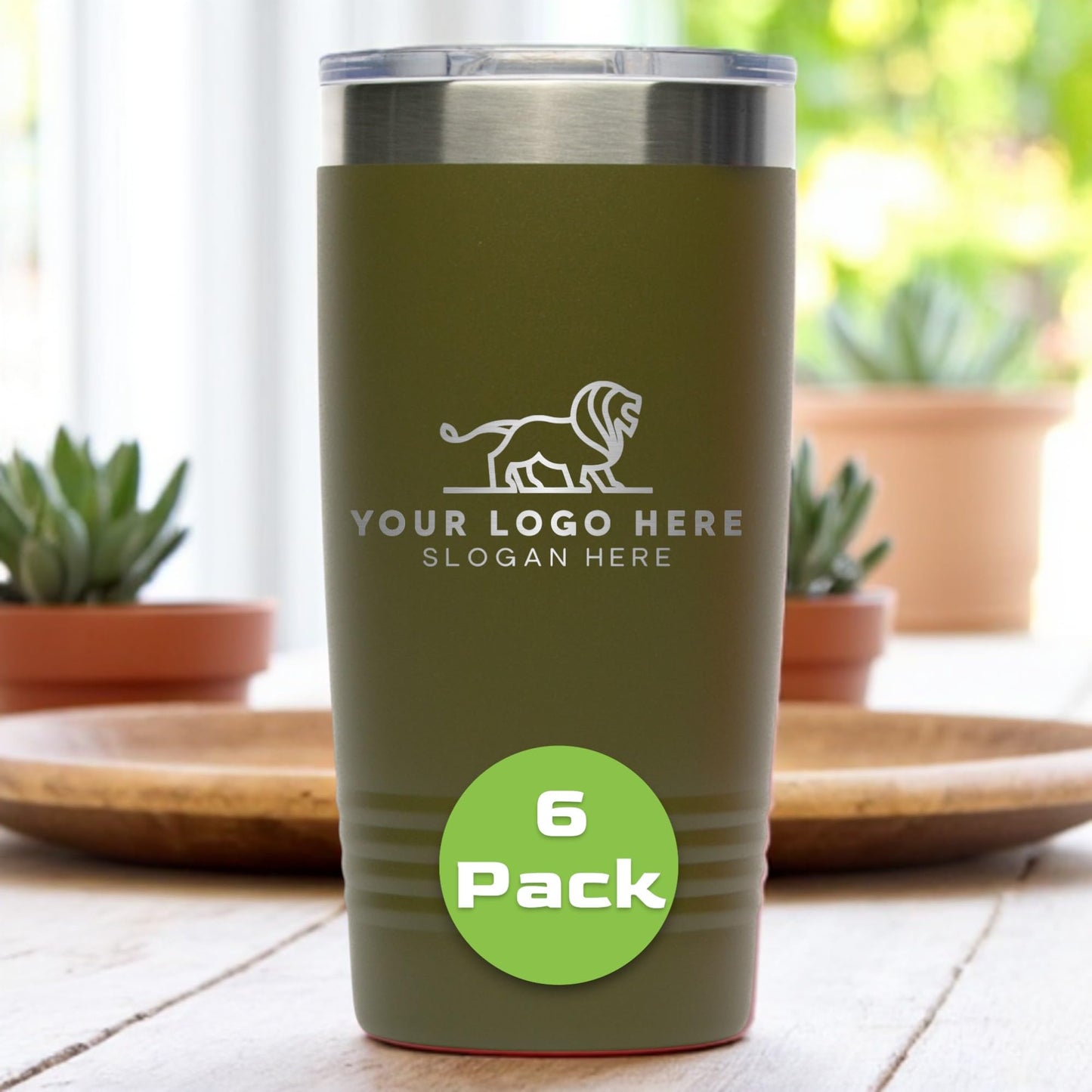 20oz Stainless Steel Tumbler - Upload Your Logo, Custom Engraved, Double Wall Vacuum Insulated Travel Mug, Ideal for Corporate Gifts, Events, and Sports Teams