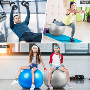 Yoga Ball, 18-30 Inch Extra Thick Exercise Ball for Workout Fitness Balance, Anti Burst Chair for Home and Office Desk, Includes Hand Pump & Workout Guide Access