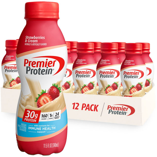 Premier Protein Shake, Chocolate Peanut Butter, 30g Protein, 1g Sugar, 24 Vitamins & Minerals, Nutrients to Support Immune Health, 11.5 Fl Oz, 12 Count
