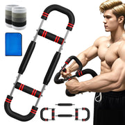 Twister Arm Trainer, 60-110lb Adjustable Resistance Workout Equipment Twister Arm Chest Exerciser Power Twister Bar, Portable Chest Press Machine Detachable Design Fitness for Home & Gym
