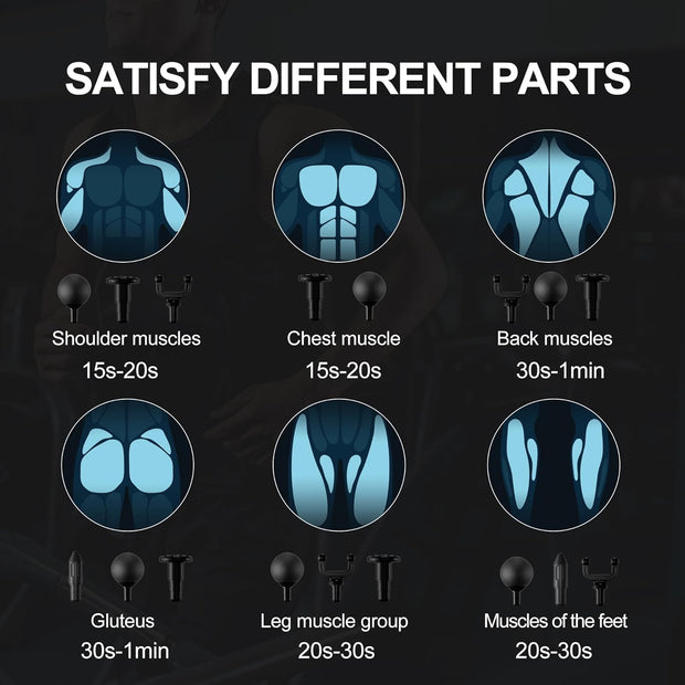 Massage Gun Deep Tissue, Silent Brushless Motor and Portable Massage Gun with 4 Interchangeable Heads for Deep Muscle Relief and Relaxation, Relax Gift