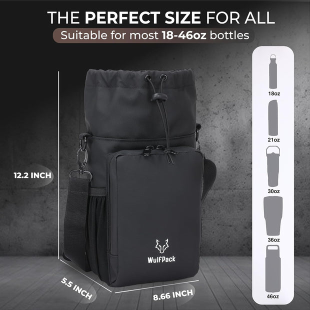 WulfPack Magnetic Gym Bag, Magnetic Bottle Bag, Water Bottle Carrier Holder with Large Phone Pockets, Large Pockets, Gym Bag, Work, and Sports