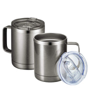 MEWAY 12oz Coffee Mug With Handle and Sliding Lid,Stainless Steel Travel Tumbler Cup with Handle,Double Wall Vacuum Insulated Camping Cup for Hot & Cold Drinks Tea (Purple,Set of 1)