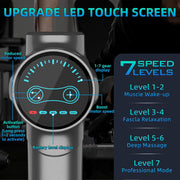 YANRAN Deep Tissue Massage Gun Portable, Percussion Massage Gun with 7 Levels & 6 Massage Heads, Electric Massager for Muscles Pain Relief, Gifts for Men Women Athletes for Sports and Relaxation