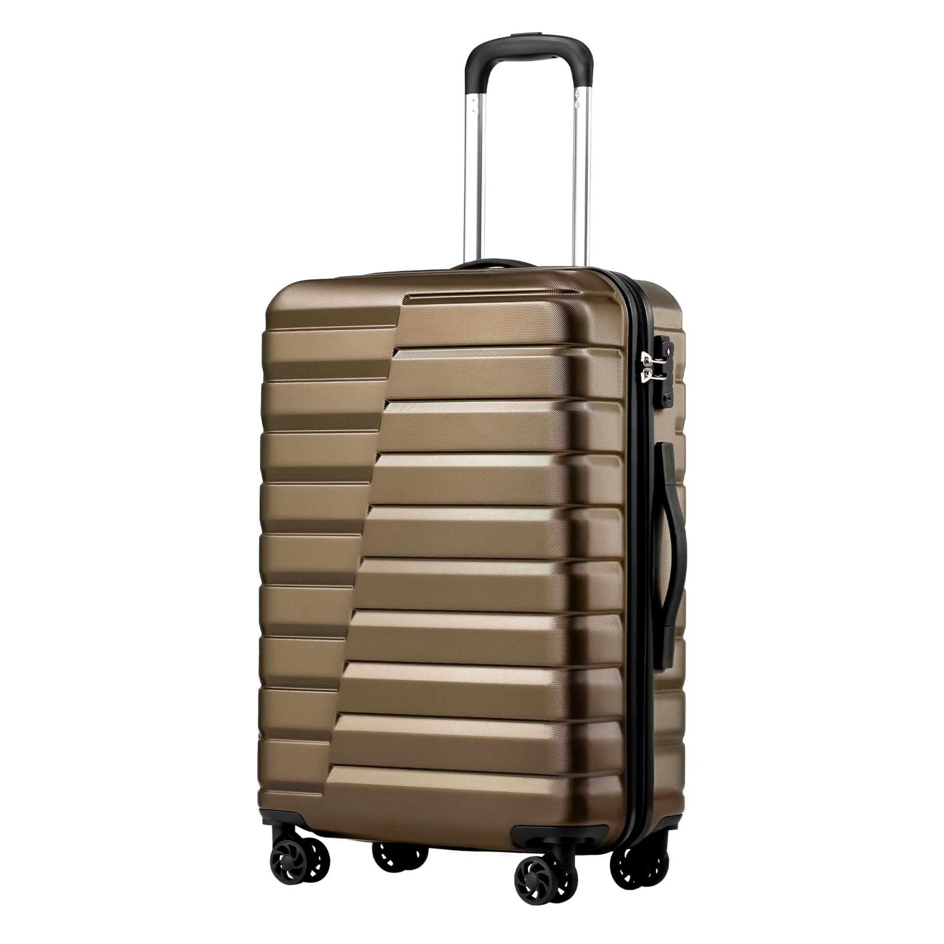 COOLIFE Expandable Suitcase PC ABS TSA Luggage 3 Piece Set Lock Spinner Carry on (Teal blue)