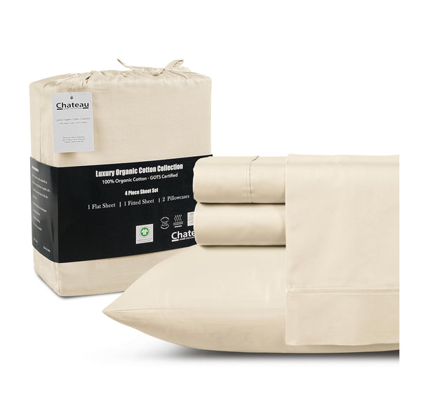 100% Egyptian Cotton Sheets King Size Sheets Set with Fully Elasticated Fitted Sheet & Pillowcase sets, 800 TC Hotel Collection Deep Pocket King Sheet Set, No Pill Soft Breathable Luxury White Bedding