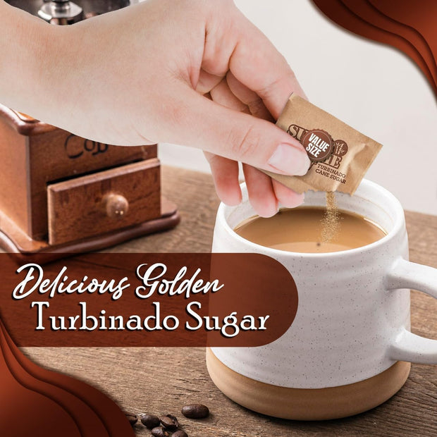 Sugar InThe Raw/Raw Natural Cane Brown Sugar Turbinado, 500 Count, Pack of 1, Natural Sweetener for Drinks and Baking Packets for Home, Office, Coffee, Bar, Gift,Restaurants, & Coffee Stations