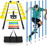 Soccer Agility Training Poles Equipment |Adjustable Soccer Equipment for Training Includes 6 Flexible Agility Poles