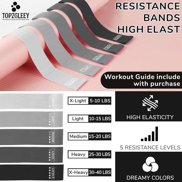 TOPZGLEEY Pilates Ring Set – 14" Anti-Deformation Magic Circle with Padded Handles, Mini Ball, 5 Resistance Bands, Guide, Pilates Equipment for Home Workout