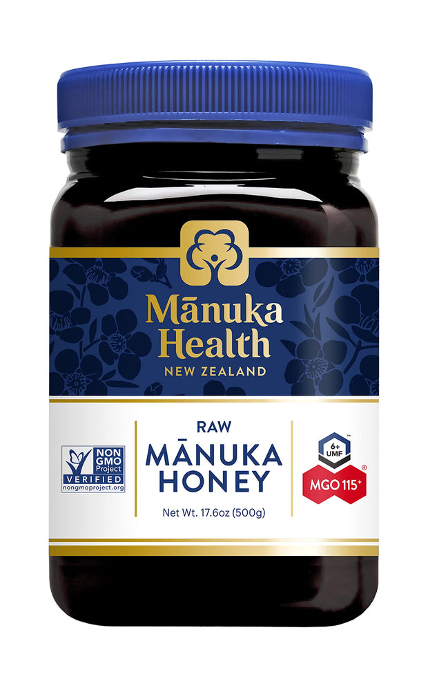 Manuka Health UMF 6+/MGO 115+ Manuka Honey (250g/8.8oz), Superfood, Authentic Raw Honey from New Zealand