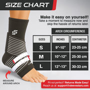 Sleeve Stars Ankle Brace for Women & Men, Ankle Wrap for Sprain, Compression Sleeve for Plantar Fasciitis Relief, Easy Customizable Support: w/ Removable Strap (Single/M:10"-12"/Black)