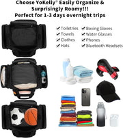 Small Duffel Bag 17 inch Carry On Weekender Bag for Travel Gym Sport (17x10x9 in) - Black