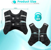 Weighted Vest for Woman Men, 6lb/8lb/12lb/16lb/20lb/30lb Weight Vest with Reflective Stripe, Weight Vests Adjustable for Walking, Weight Loss, Training, Running