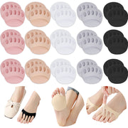 Ball of Foot Cushions (5 Pairs) - Metatarsal Pads for Women & Men, Soft Forefoot Pads for Ball of Feet, Reusable, Breathable, Prevent Pain & Discomfort