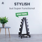 LIONSCOOL Premium Solid Steel Dumbbell Rack Stand Only, A-Frame Portable Weight Storage Organizer with Optional Tray and Wheels, Perfect for Home Gym Fitness Storage (200LBS/300LBS/700LBS Weight Capacity Available)