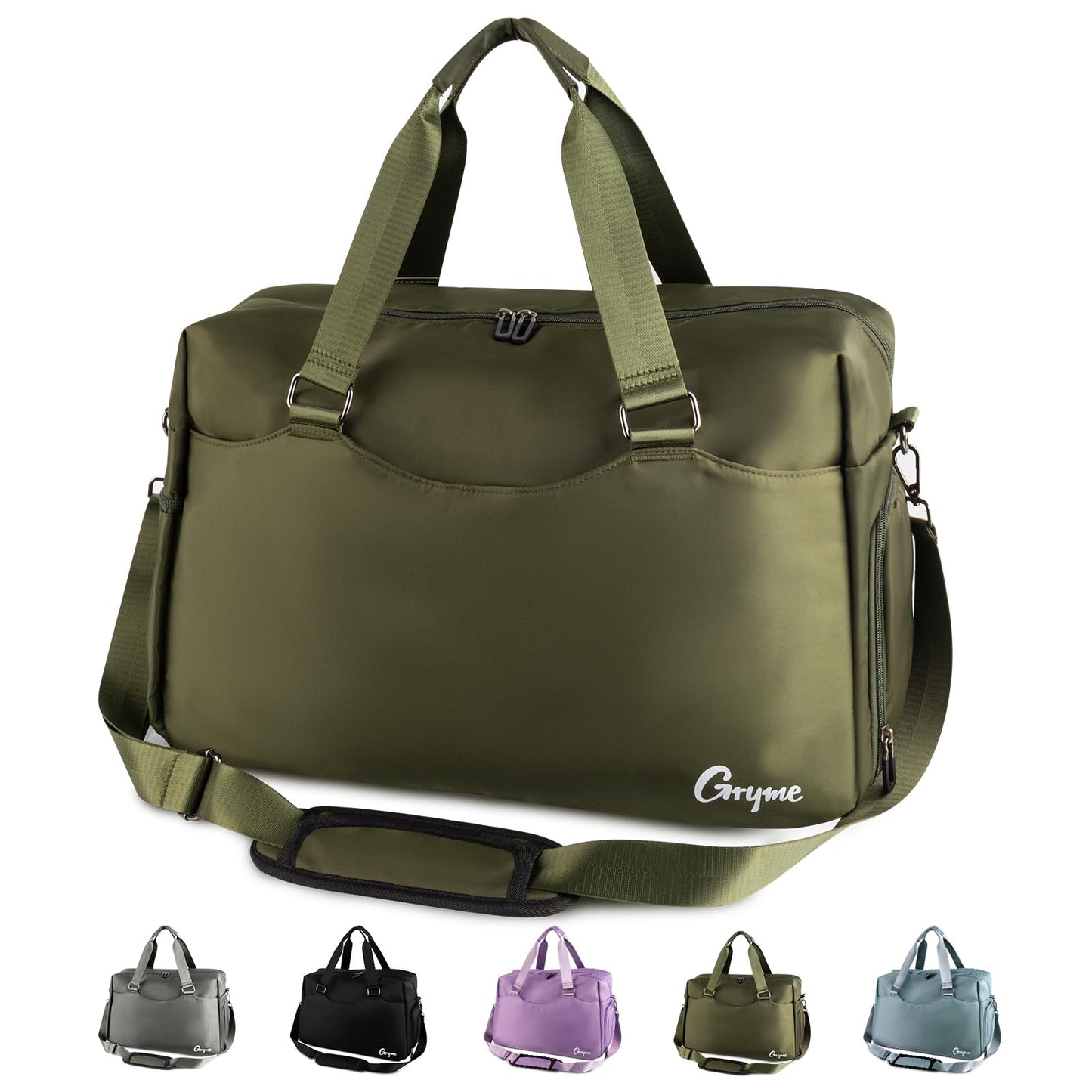 Gryme 15 Inch Small Gym Bag with Shoes Compartment and Wet Pocket, Mini Duffle Bag for Men & Women, Small Sports Bag for Travel Carry On, Swimming, Workout, Weekender Overnight