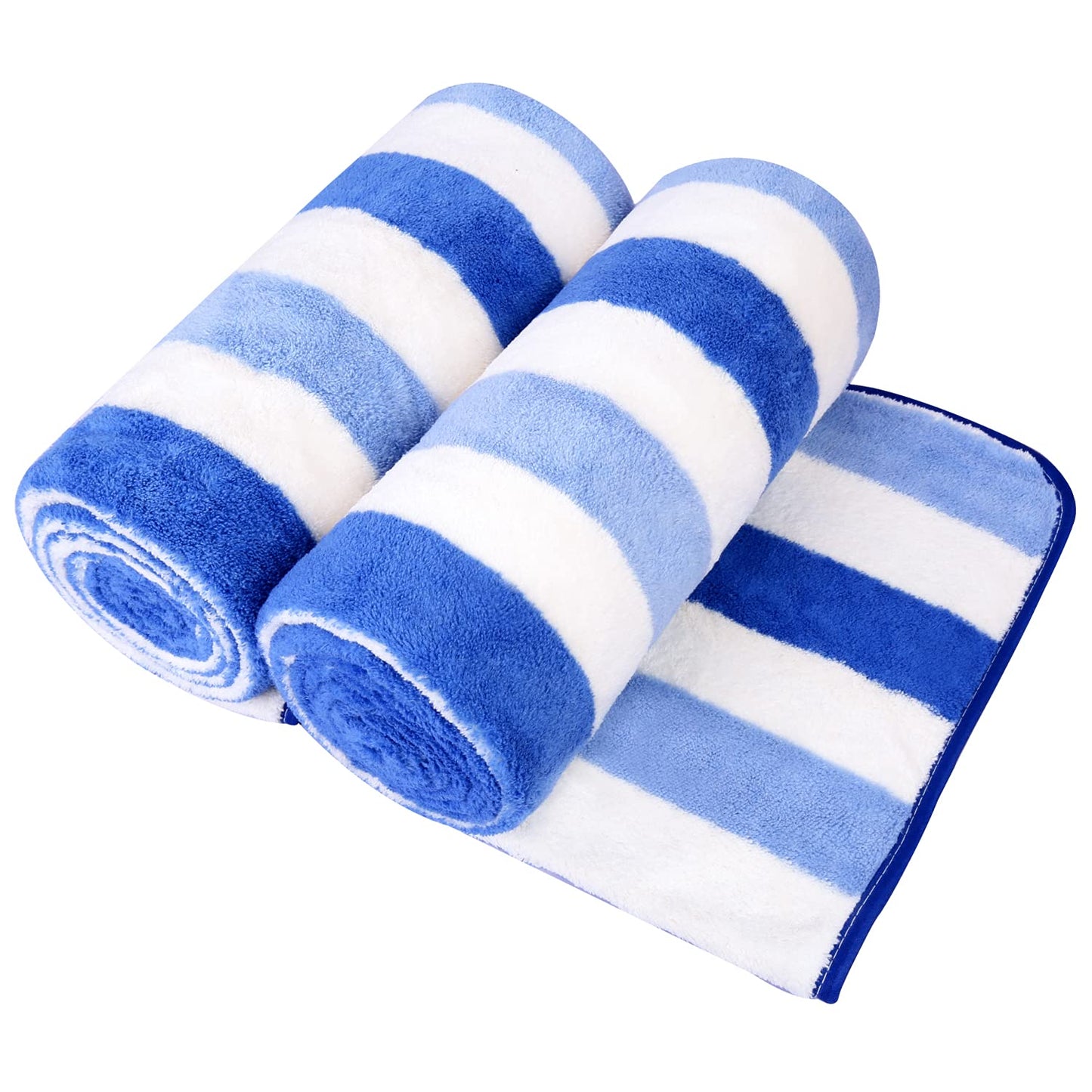 JML Microfiber Bath Towels, Oversized, Ultra Soft, Super Absorbent and Fast Drying, No Fading Large Bathroom Towel Set for Sport, Travel, Fitness, SPA and Yoga (Coral Fleece - Blue, 30 in x 60 in)
