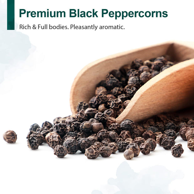 Soeos Himalayan Pink Salt 39 oz + Whole Black Peppercorns 18 oz, Coarse Grain, Kosher Salt for Grinder Refill, Salt and Pepper Grinder, Non-GMO Verified, Spice Seasoning Set for Cooking