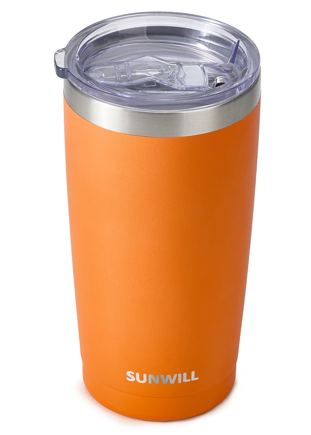 SUNWILL Travel Coffee Tumbler 20 oz, Insulated Mug with Lid, Stainless Steel Cup for Outdoor, Powder Coated Navy