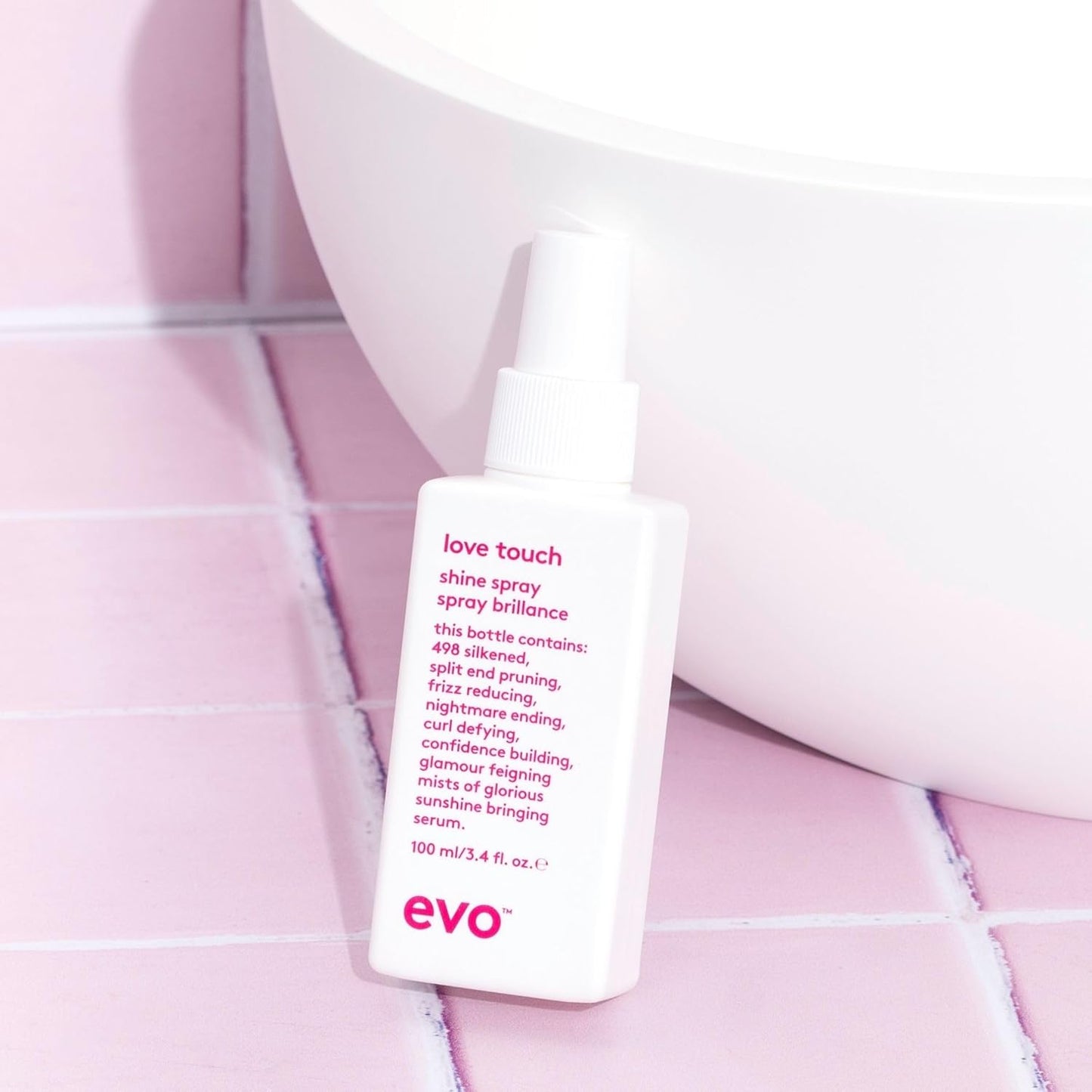 EVO Love Touch Shine Spray - Volumizing Finishing Hair Texture Spray - Smooths With Extra Shine - 100ml / 3.4fl.oz