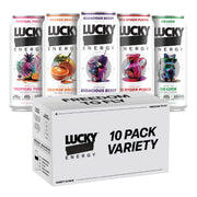Lucky Energy Sugar Free Energy Drinks 16 Fl Oz Cans (12-Pack) Healthy Energy Drink. Bodacious Berry with Maca, Ginseng, Taurine, Beta-Alanine, 200mg Caffeine