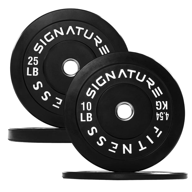 Olympic Barbell 2-Inch Rubber Bumper Plate Weight Set for Strength Training, Multiple Options