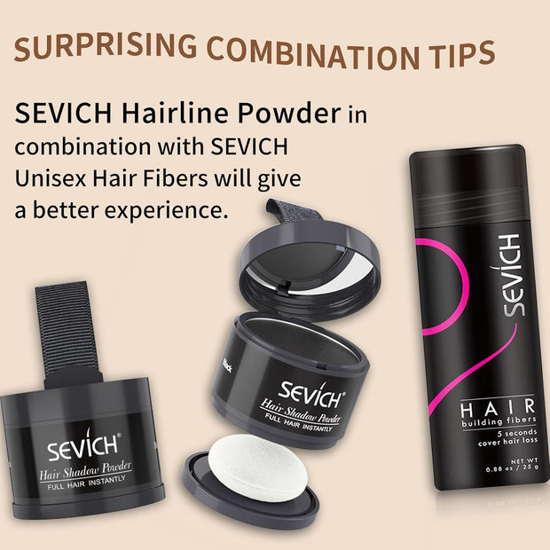 SEVICH Hair Fibers for Thinning Hair, Hair Building Fibers Instantly Thicker & Fuller Look,Hair Powder for Men & Women 25g Dark Brown