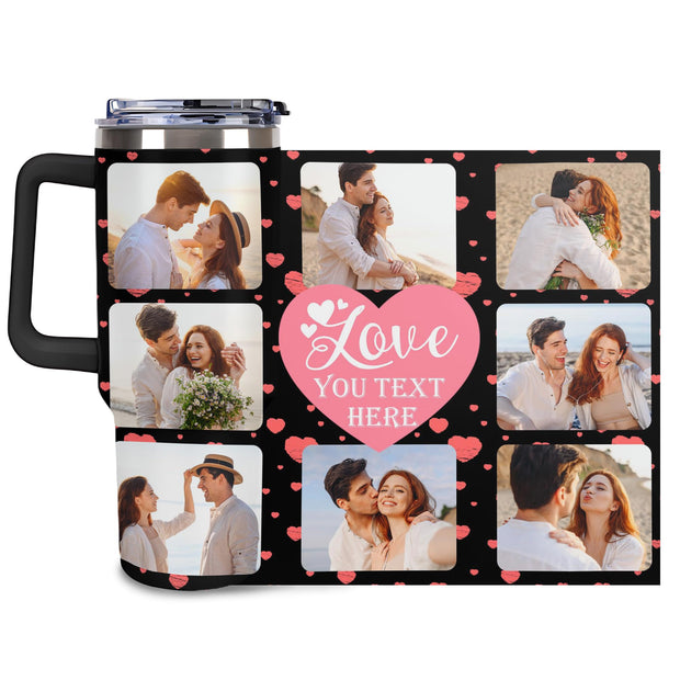 Personalized Tumbler Custom Vacuum Insulated Travel Mug Customizable Coffee Cup with Your Photos and Text Christmas Birthday Gift