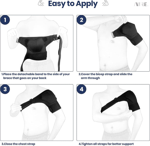 Shoulder Brace for Women and Men Recovery Shoulder. Adjustable Shoulder Support for Rotator Cuff, AC Joint Pain Relief, Shoulder Injuries. Perfect Fit Shoulder Compression Sleeve (One Size Regular)