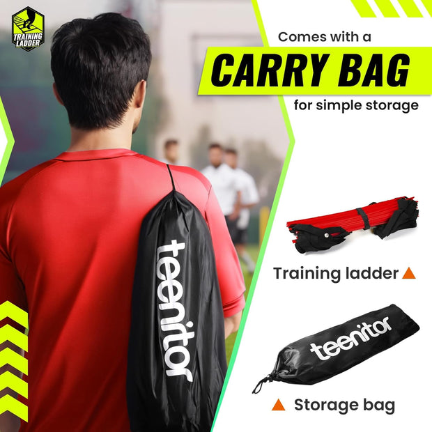 Teenitor Agility Ladder Speed Ladder Training Ladder for Soccer, Speed, Football Fitness Feet Training Carry Bag Agility Training Equipment 13 rungs, 23 feet