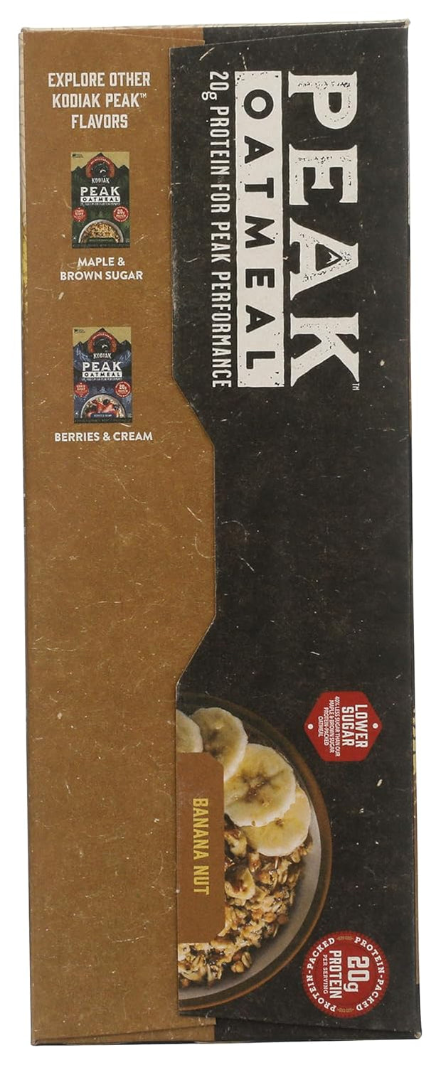 Kodiak Peak Instant Oatmeal Packets, Banana Nut, High Protein,100% Whole Grains, 1 box with 4 packets