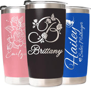 Personalized Tumbler Custom Coffee Tumbler Laser Engrave with Name 20 Oz Stainless Steel Travel Tumbler Cup Mug Personalized Gifts for Birthday Christmas Anniversary for Men Women Kids