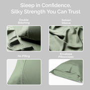 Olive + Crate Tencel Eucalyptus Pillowcases - 100% Tencel Lyocell Cooling Pillow Cases for Hot Sleepers - Hypoallergenic, Moisture-Wicking, Silk Alternative, Vegan - King Size Set of 2 [Moss]