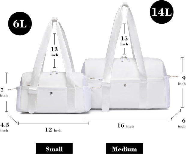 Small Gym Bag For Women Mini Gym Duffle Bag with Wet Compartment Waterproof Sports（Pink Small）