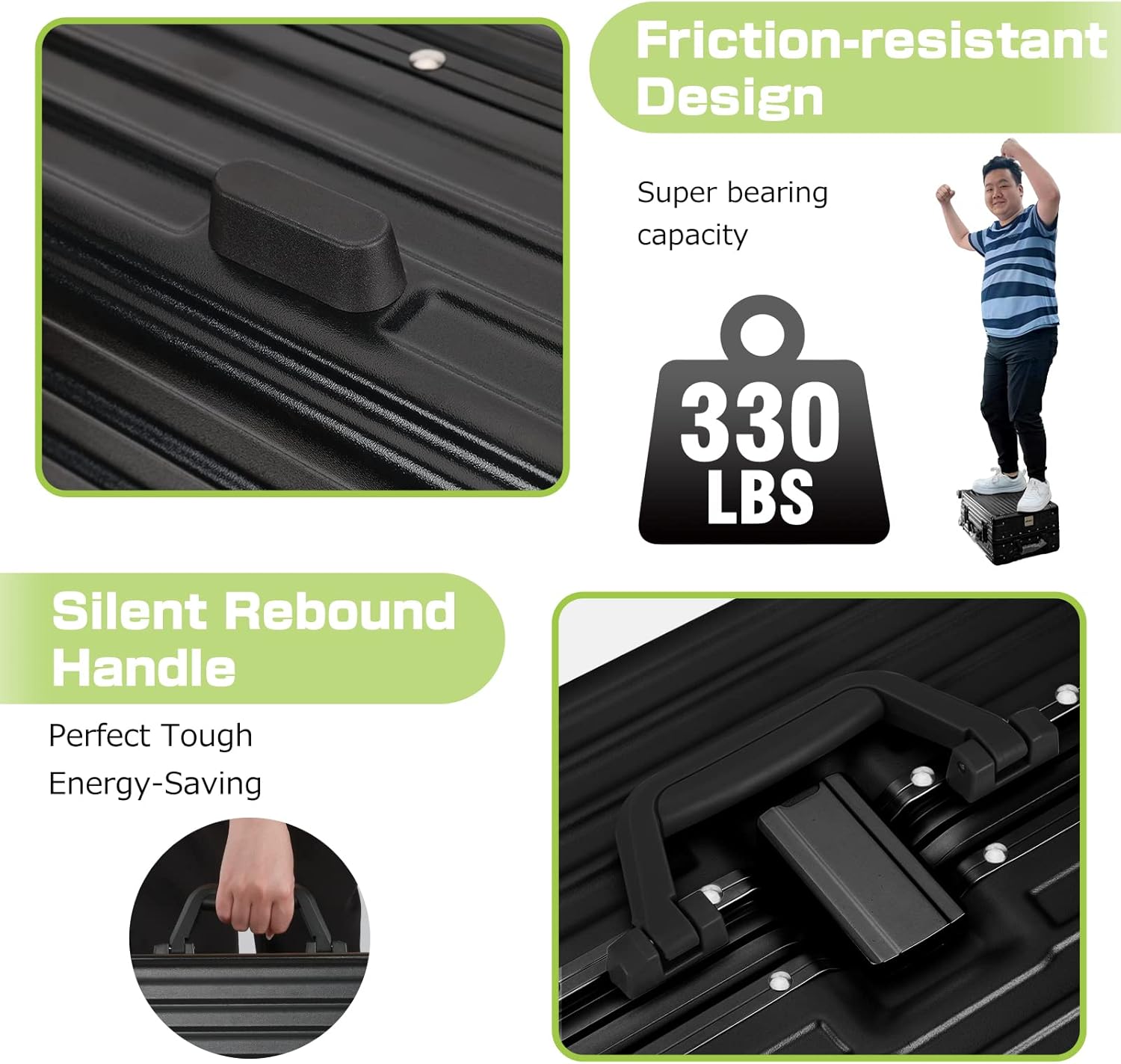 AnyZip Luggage Aluminium Frame Suitcase Hard Shell TSA Lock No Zipper 28In Black