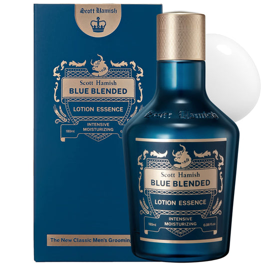 Blue Blended Lotion Essence – Men Anti Aging Face Moisturizer with Hyaluronic Acid & Amino Acid – Anti Wrinkle Face Emulsion to Restore Vitality & Firmness, 6.09 fl.oz.