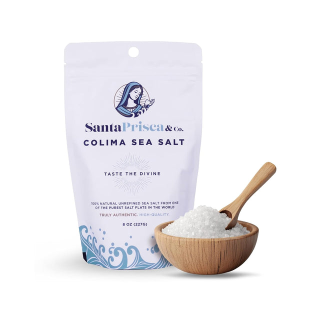 Santa Prisca & Co. Premium Colima Sea Salt – Hand-Harvested, Unrefined Mexican Sea Salt Crystals | Gourmet Finishing Salt for Cooking, Grilling & Everyday Use | Mineral-Rich, Small Batch, 8 oz