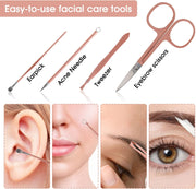 Nail Clippers and Beauty Tool Portable Set, Rose Gold Martensitic Stainless Steel Manicure Set 12 in 1, with Pink Leather Bag, Suitable for Home, Workplace, Outdoor Travel, Gift Giving, Salon.