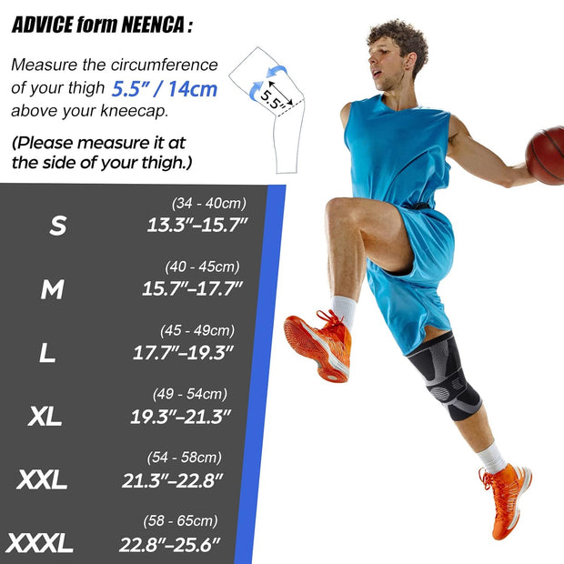 NEENCA Knee Brace for Knee Pain Relief, Medical Knee Support with Patella Pad & Side Stabilizers, Compression Knee Sleeve for Meniscus Tear, ACL, Arthritis, Joint Pain, Runner, Sport- FSA/HSA APPROVED