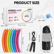 Weighted Exercise Hoop for Adults, 2.2lb&2.8lb Adjustable Fitness Hoop, 8 Detachable Hoop Sections with Jump Rope & Storage Bag, Home Gym Workout