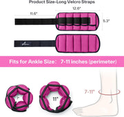 Sportneer Adjustable Ankle Weights for Women and Men 7 lbs/Pair Adjustable Leg Weights with Secure Straps, Strength Training Weighted for Yoga, Walking, Running, Aerobics, Gym, Physical Therapy